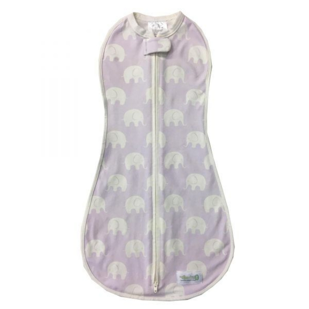 Woombie Swaddle Purple Elephant 5-13 lbs 0-3 Month